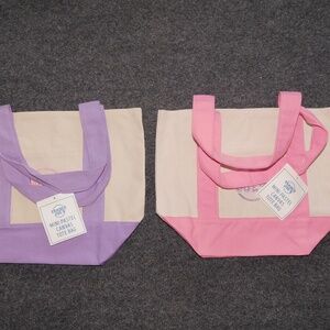TRADER JOE'S canvas pink purple mini tote